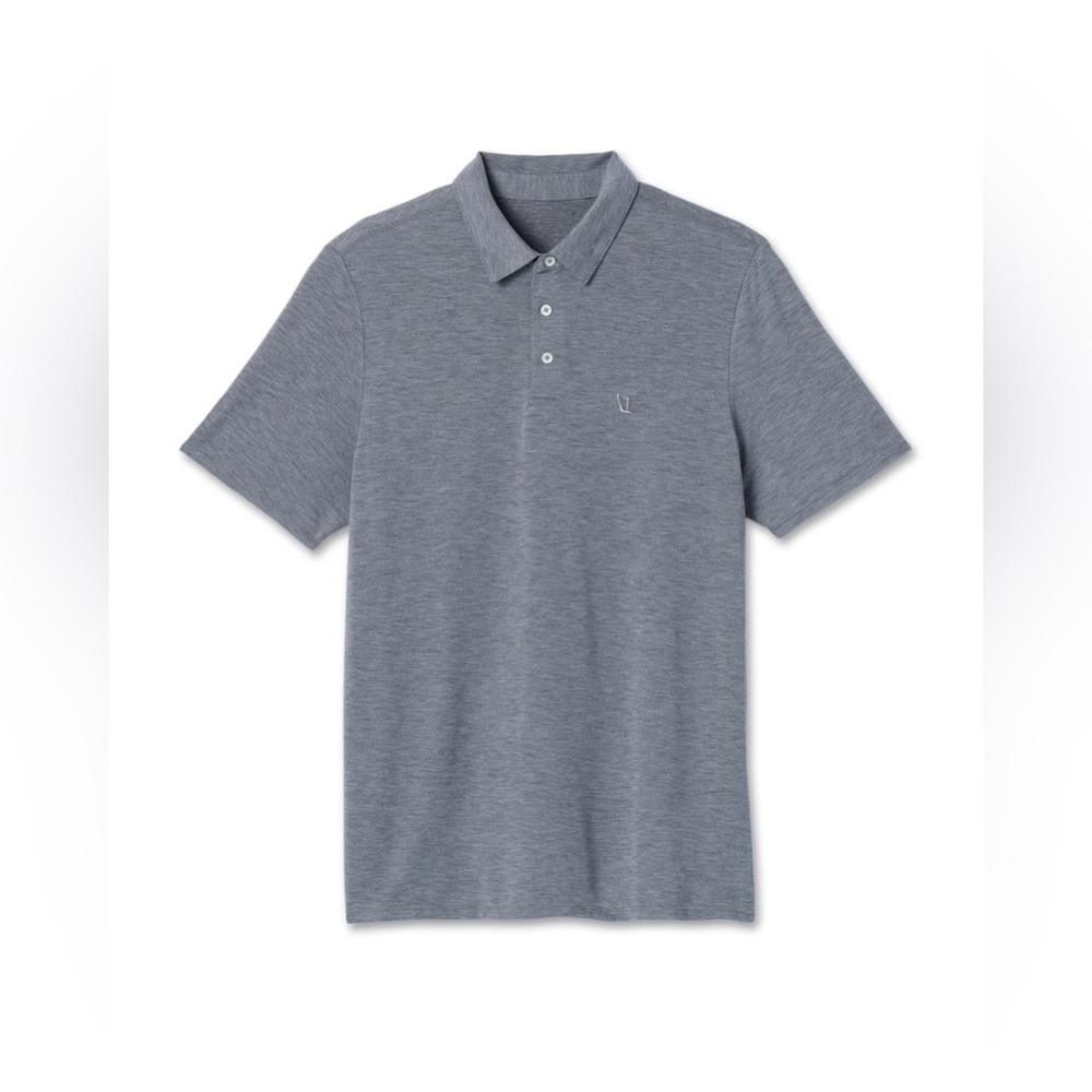 Vuori Polo Shirt Mens M Light Gray Ace Short Sleeve Pocket Active Casual Men
